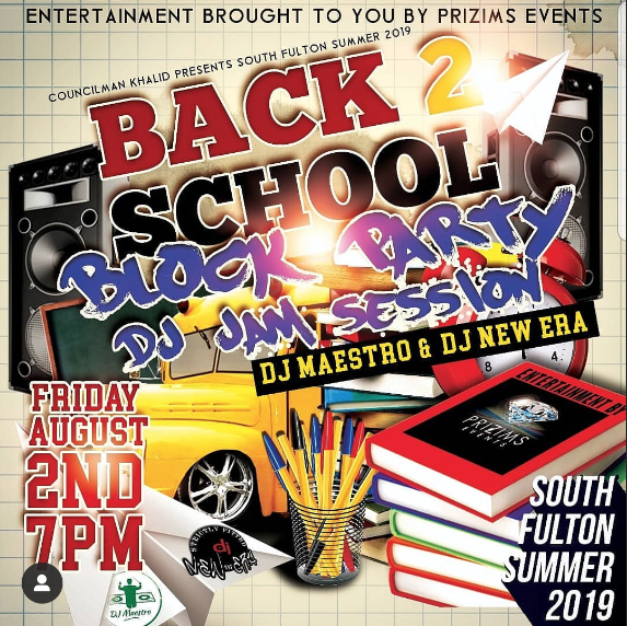 #SouthFultonSummer's August Block Party will feature a Back 2 School Giveaway Friday, August 2 khalidCares.com/Summer