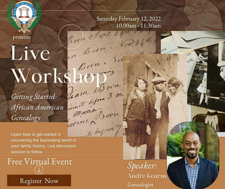 In celebration of Black History Month, the City of South Fulton invites you to a free, virtual genealogy workshop. www.khalidCares.com/News 
