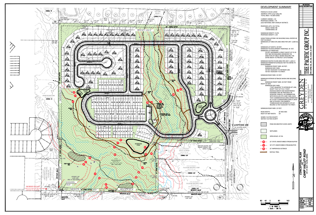 PGO Investments, based in Sandy Springs, is proposing to build 150+ townhouses & homes at 6705 Camp Valley Rd, 30296 (click to enlarge) khalidCares.com/Zoning