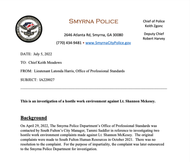 Click here to read the entire independent investigation by Smyrna Police into South Fulton Police misconduct. khalidCares.com/News 