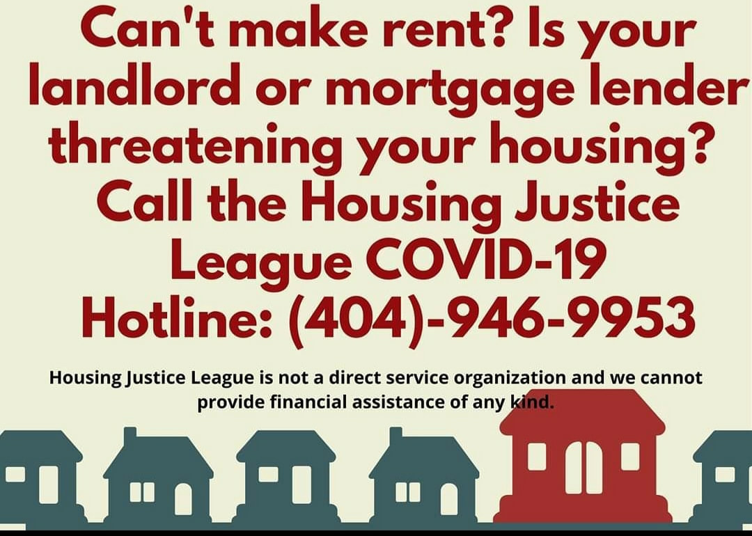 Is Your Landlord Threatening to Evict You?  Call Housing Justice's COVID-19 Hotline: (404) 946-9953 khalidCares.com/Survive
