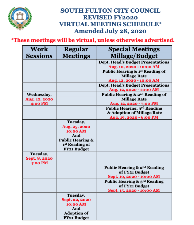 new meeting schedule, approved through the end of the City's 2020 Fiscal Year (September 30, 2020) calls for one evening Work Session beginning at 4PM, usually on the 2nd Tuesday of the Month; and one Regular Meeting beginning at 10AM on the 4th Tuesday of the Month khalidCares.com/News
