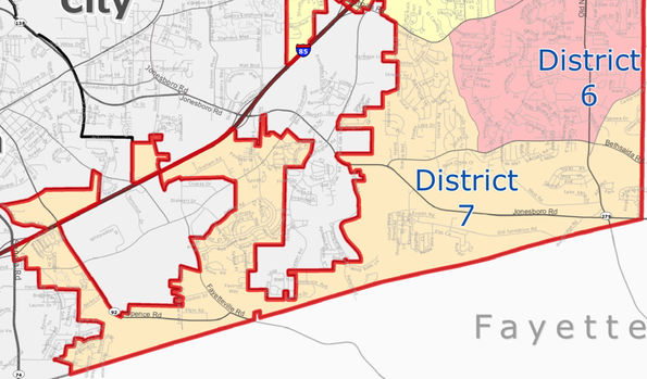 City of South Fulton District 7 (Hwy 138, Oakley Industrial, Fife) Map - khalidCares.com South Fulton 101