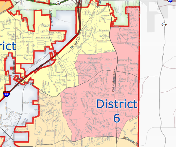 City of South Fulton District 6 (Central Old National) Map - khalidCares.com South Fulton 101