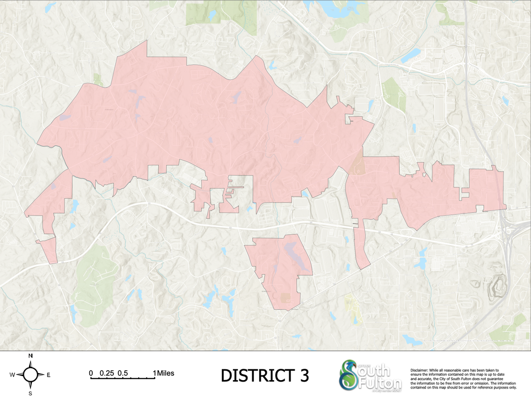 City of South Fulton District 3 (Welcome All/Red Oak, Roosevelt Hwy) Map - khalidCares.com South Fulton 101
