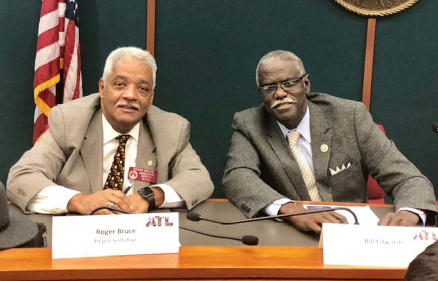 State Representative Roger Bruce (l.) & City of South Fulton's first Mayor William 