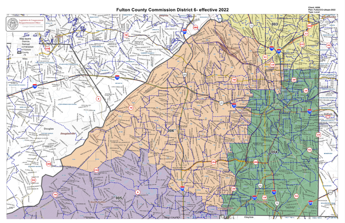 The State Legislature has redrawn the Fulton County Commission's Districts. Here is the new District 5 map. khalidCares.com/Vote