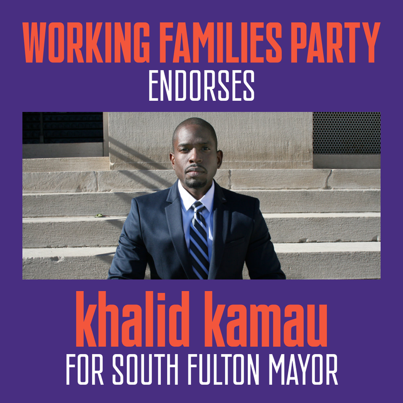 Councilman khalid has been endorsed for Mayor of South Fulton -- America's Blackest City -- by the Working Families Party. www.khalidCares.com 